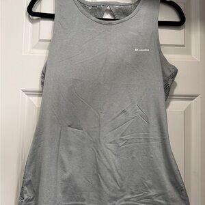 Columbia Women's Silver Athletic Tank Top with Lacy back